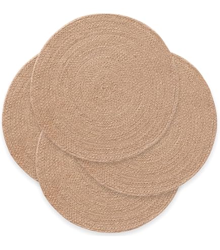 10 Sets De Table Ronds Jute Et Lin - 35cm | Napperons Déco Pour Maison, Mariage, Anniversaire | Style Rustique