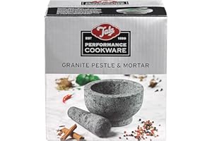 Tala Granite Pestle and Mortar Set, Heavy duty stone design for maximum effect, Grinds spice, herbs and seeds with ease to release the aroma, Made with natural Stone