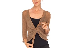 SHU-SHI - Cardigan/Coprispalle Trasparente - Effetto a Maglia - Donna