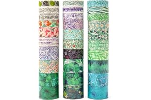 MAGLITT Washi Tape Set 30 Rotoli nastro adesivo colorato colorato decorativo per Forniture Artigianali Fai da te e Decorazioni (Flowers & Plants)