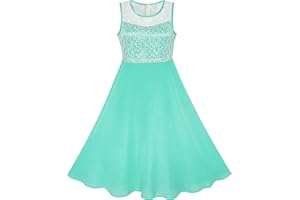 Sunny Fashion Girls Dress Rhinestone Chiffon Bridesmaid Dance Ball Maxi Gown Age 6-14 Years