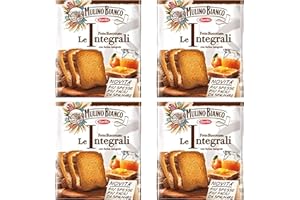 JUSTSWAGDDEEFF From Italy Mulino Bianco Le Integrali Fette Biscottate Rusks integrals. Italian Toast - 11.11 Oz Pack of 4