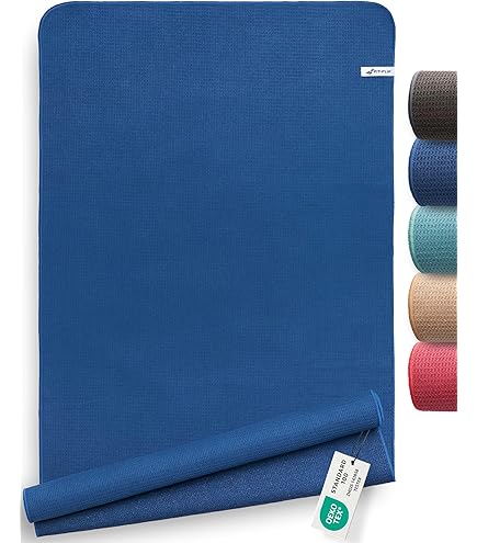 CampTeck U6829 Yogahanddoek van microvezel voor yogamat (184 x 62 cm), antislip, hete yoga, bikram yoga en poweryoga, met draagtas - blauw