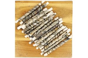 AVANZONA Trattamenti per Cani Naturali. Bastoncino Dentale a Lunga Durata. Pelle di Pesce merluzzo e Pelle Grezza. Snack da Masticare. per Cani di Piccola, Media e Grande Taglia. Omega-3. 20U.