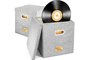 CHSG Winylowe pudełko do przechowywania na 45+ pojedynczych ekranów LCD (12 cali), organizer na albumy, płyty CD, paszporty, czasopisma, akta, segregator na dokumenty, organizer z uchwytem - szary