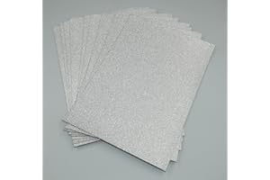 SIXSTORE Brokatowy papier A4, 250 g/m², brokat, różne kolory, brokatowy karton, karta A4, brokatowy karton, kartka do majsterkowania, dekoracji, 10 szt