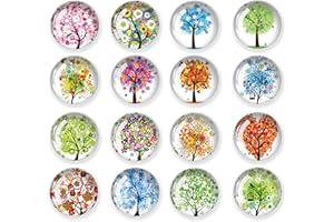 JJ PRIME - 16 Pcs Fridge Magnets | Round Fridge Magnet | Mini Fridge Accessories | Craft Magnets | Small Magnets for Whiteboard, Office. Kitchen and School (Tree of Life)