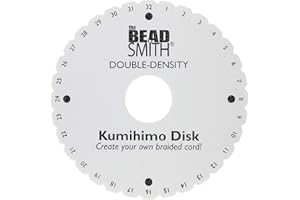 The Beadsmith Round Kumihimo Disk, 6 inch Diameter, 0.75” (20mm) Thick Double Dense Foam, Jewelry Tools for Braiding, 1 disks