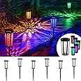 FINITELEM Solar Lights Outdoor, 6 Pack, Waterproof, Color Changing Pathway Lights, for for Garden, Pathway, Patio, Walkway, Lawn Home, Parties, and Holidays (WHITE & RGB)