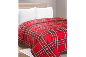 Home Tresor - Trapunta Invernale Una Piazza e Mezza Imbottita in Morbida Microfibra, Piumone Letto Autunno Inverno Traspirante Anallergico Scozzese 1 Piazza e Mezza 210x250 cm, Tartan 9