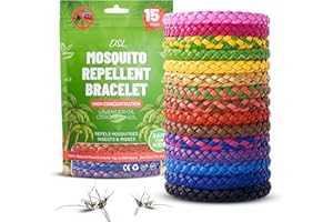 GIFTS BY L Mosquito Repellent Bracelet 15 Pack, Insect Repellent Bracelet - 300 Hours Insect Repellent Protection, Deet-Free, Mosquito Bands, Adjustable Bands for Adults & Kids