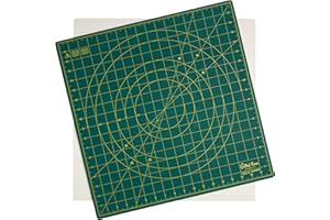 The Quilted Bear Tapis de découpe rotatif 45,7 x 45,7 cm - Tapis de découpe carré auto-cicatrisant rotatif à 360° avec mécanisme de verrouillage innovant pour le matelassage et la couture (Vert)