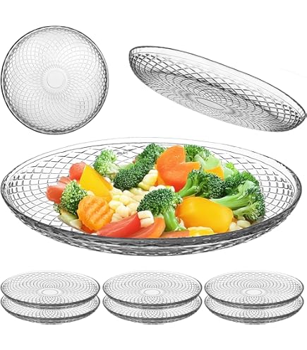 Set Piatti H&H Gocce Set H&H New Gocce 6 Piatti Quadri, Vetro