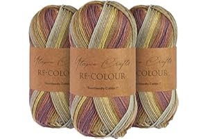 Utopia Crafts Re-Colour Ombre - Ovillo de lana para tejer y ganchillo, 3 unidades, 100 g (bosque otoñal)