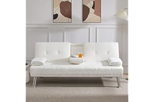 ‎YAHEETECH Yaheetech Schlafsofa für max. 3 Personen Gästebett Couch Sofa mit Schlaffunktion Tagesbett Bettsofa Schlafcouch Sofabett Polstersofa bis 350 kg belastbar Elfenbeinen