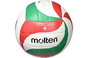 Molten VM1500 - Balón de Voleibol Intanfil, Blanco, Rojo y Verde, Talla 4