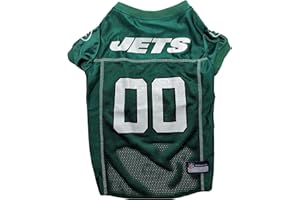 Pets First NFL New York Jets Dog Jersey, Size Medium - Best Football Costume for Dogs & Cats - Licensed Shirt