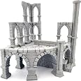 QP3D Battle Ruined Building Wall, Terrain Scenery for Tabletop & RPG