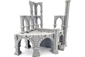 Q P QUALITY PRINTING 3D QP3D - Pilastri di edifici in rovina della battaglia, paesaggio del terreno per tavolo e giochi di ruolo 28-32 mm miniature Wargame Props DnD D & D, stampato e verniciabile in 3D