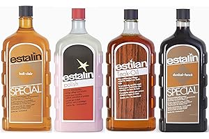 Estalin Special Lot de 4 flacons de 250 ml chacun d'Estalin Special - Clair / foncé / teck / vernis - Nettoyage et entretien des meubles et des surfaces en bois