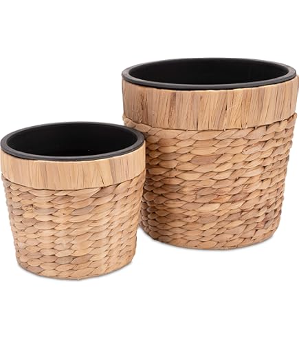 Cache-pot Encoches Bois Naturel Medium - J-Line | Emob
