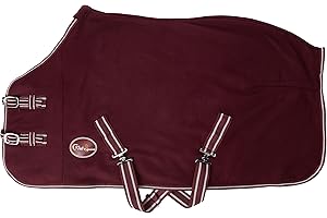 Cwell Equine TRAVEL FLEECE RUG/Cooler Standard Neck BURGUNDY Choice of Sizes (6'0")