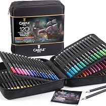 Castle Art Supplies 60-Piece Drawing & Sketching Set - Graphite, Charcoal, Pastel Pencils + Tools In Zip Case - View #8