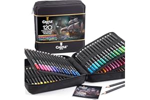 ‎CASTLE ART SUPPLIES Castle Art Supplies 120 Buntstifte Set | Hochwertige Farbminen mit weichem Kern für erfahrene Künstler, Profi- und Farbkünstler | In übersichtlichem, robustem Reißverschlussetui