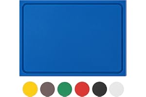 Muvell® stabiles Schneidebrett Kunststoff | Blau, 60x40x2 cm | Spülmaschinenfest, EXTRA dick, messerschonend | Farben & Größen auswählbar | HACCP Fisch Küchenbrett | Schneidbrett mit Saftrille