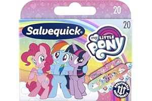 Salvequick ® | My Little Pony Flexible, Durable, Respirable et Eau - Plâtres résistants à la saleté pour les enfants | Pack 20 Unités