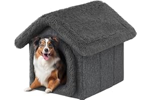 PillowPrim Haustierhütte Hundehaus Höhle Hundehütte Katzenhütte Hundehöhle Katzenhaus Hundekissen Katzenkissen Flauschiges Haus, Schwarz mit Grau, 60x70x63 cm