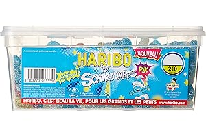 HARIBO - Les Schtroumpfs Pik - Bonbons Piquants Sans Colorants Artificiels - Boîte de 210 Bonbons