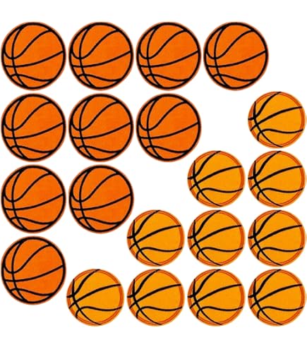 Toppa Termoadesiva A Forma Di Pallacanestro - Ricamata, Per Personalizzare Vestiti E Accessori