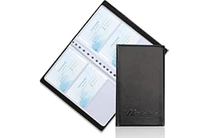 MaoXinTek Porte-Cartes de Visite, Carte de Livre PVC Porte-nom d'organisateur de Cartes pour Le Bureau et Le Journal, Paquet de 2 pour 600 Cartes de Visite, Similicuir (Noir)