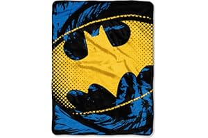 Northwest DC Comics Batman, Ripped Shield Micro Raschel Überwurfdecke, 116,8 x 152,4 cm, Mehrfarbig, 1 Stück