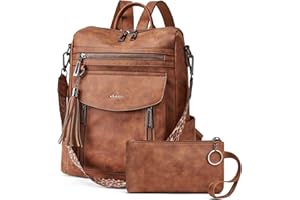 Shrrie Sac à dos pour femmes, sacs à main portés en cuir PU, élégant sac à dos anti-vol étanche convertible avec bandoulière amovible pour le travail Voyage Collège Gif