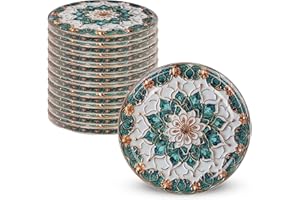 KADAX Schraubdeckel fi82 mm x 10st, Twist-Off-Deckel Set aus Metall, Ersatzdeckel für Einmachgläser, Deckel mit 6 Einrastzähnen für Sturzgläser und Einmachgläser (Grün/Gold, 10 Stück)