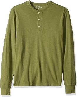 Long-Sleeve Garment-Dyed Henley Shirt 