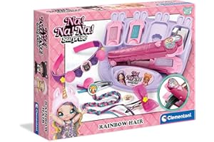 Clementoni 18657 Na Surprise-Rainbow Set Colour Chalk-Kids' Craft 7 Years Old, Girls Hair Accessories Making kit, Multicoloured