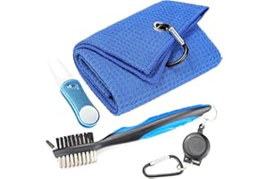 MILE HIGH LIFE High Life Mile Microfiber Waffle Pattern Golf | Pic Cleansing Brush | Foldable Divot Golf Tool with Magnetic Ball Marker