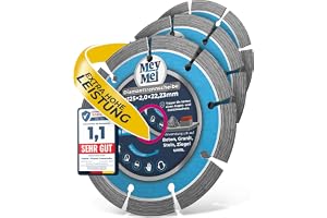 3 x premium diamantskiva 125 mm – högpresterande diamantskärskiva med hög densitet för granit, betong, sten, murverk, tegel o