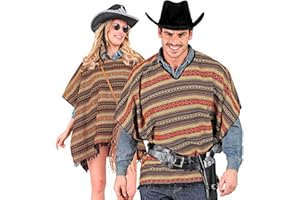 W WIDMANN MILANO Party Fashion - Poncho mexicano, accesorio de disfraz colorido para carnaval, festival y fiesta hippie