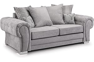 Honeypot - Sofa - Verona - Fabric - Corner Sofa - 3 Seater - 2 Seater - Footstool - (Grey, 3 Seater)