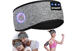ink-topoint Sleep Headphones Headband Bluetooth 5.4 Soft Headphones for Sleeping & Sport with Thin Speakers,Wireless Music Earphones Tech Gifts for Men Women Teens Yoga Workout Fitness Relax Travel