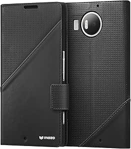 Mozo Leather Thin Flip Cover for Microsoft Lumia 950 XL - Black