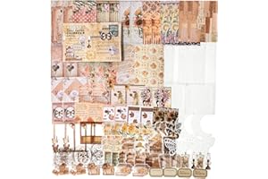 Draupnir 100Pcs Nature Scrapbooking Stickers Paper Pack, DIY Nature Journaling Scrapbooking Supplies Decorative Stickers Paper Kit for Scrapbook and Bullet Journal - Nature