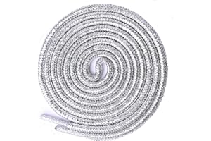 Olukssck 2 Paires Lacets Ronds Paillettes, Brillantes Métalliques Lacets Chaussures pour Chaussures de Sport, Chaussures de Course, Bottes