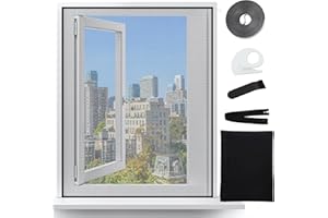 KUOGAS Siatka na owady do okien dachowych,130x150cm,z regulowanym zamkiem błyskawicznym.Łatwa instalacja bez wiercenia,pasuje do różnych rozmiarów okien.(moskitiera na okno dachowe) (Czarny, 130x150cm)