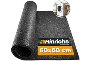 Hinrichs Tapis Anti Vibration machine a laver - 60 x 60 cm Tapis en caoutchouc avec poster Tapis d'isolation découpable en tant que tapis machine à laver anti vibration