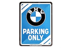 NOSTALGIC-ART Bmw PO26177 Parking Only Blue Tabliczka Blaszana W Stylu Retro, Wielokolorowy